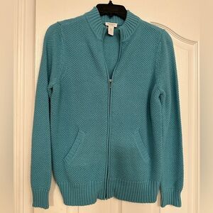 Chico's Turquoise Zip-Up Cardigan